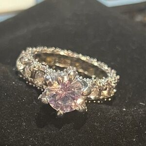 Cubic Zirconia Stainless Steel Engagement Ring